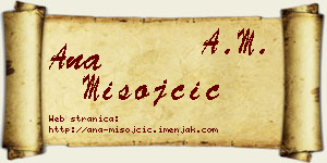Ana Misojčić vizit kartica